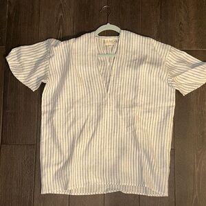 Jag Womens Linen Blue Striped Tunic